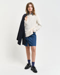 Herringbone Detail C-Neck - Cream