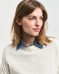 Herringbone Detail C-Neck - Cream
