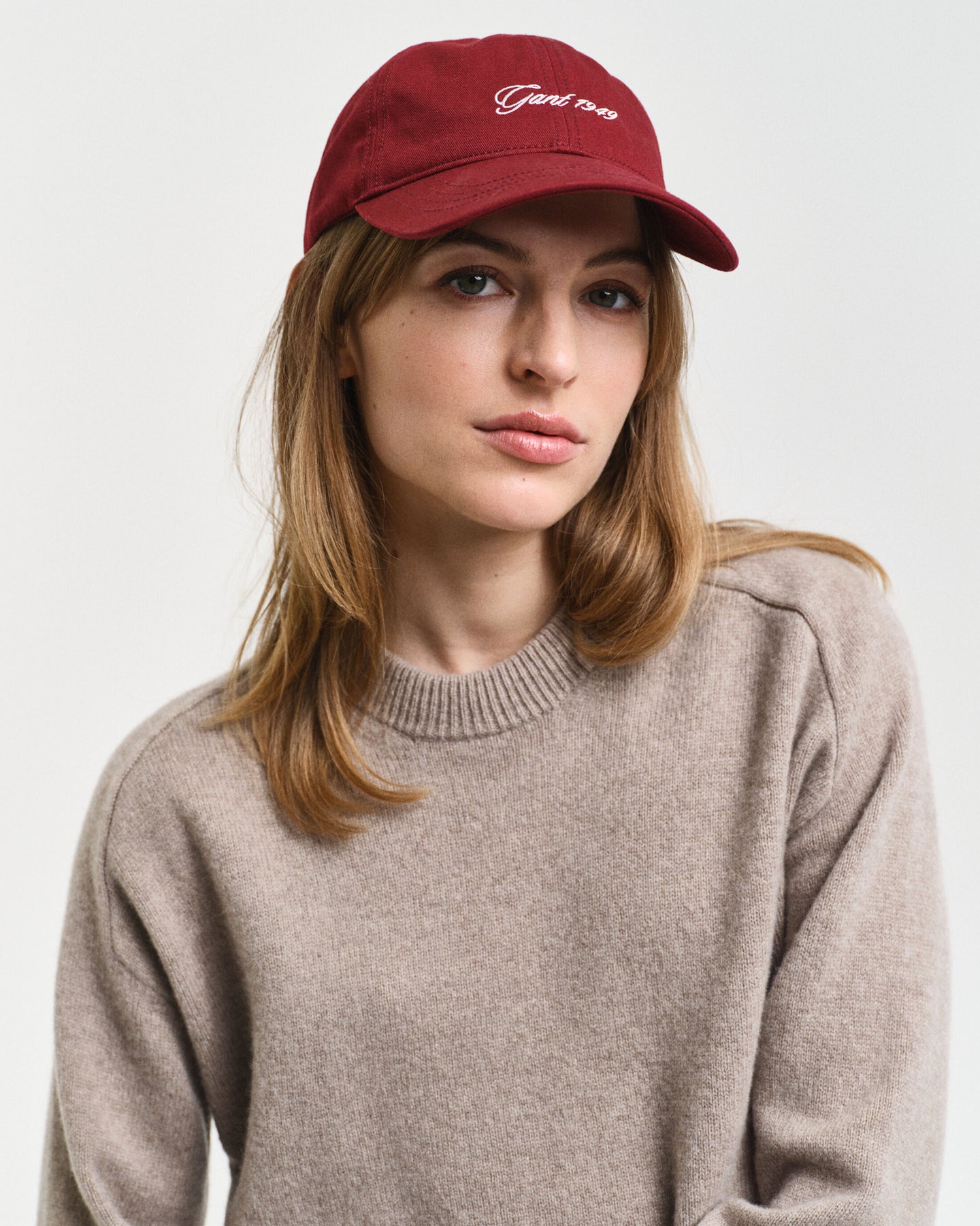Herringbone Detail C-Neck - Warm Grey