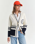 Gant Varsity V-Neck Kofta - Kräm