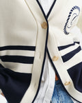 Gant Varsity V-Neck Kofta - Kräm