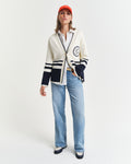 Gant Varsity V-Neck Kofta - Kräm