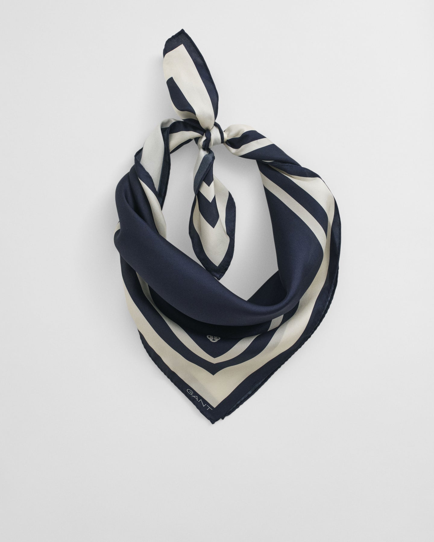 Randig Sidenscarf - Evening Blue