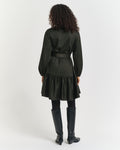 Cotton Satin Ls Dress - Green Lagoon