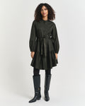 Cotton Satin Ls Dress - Green Lagoon