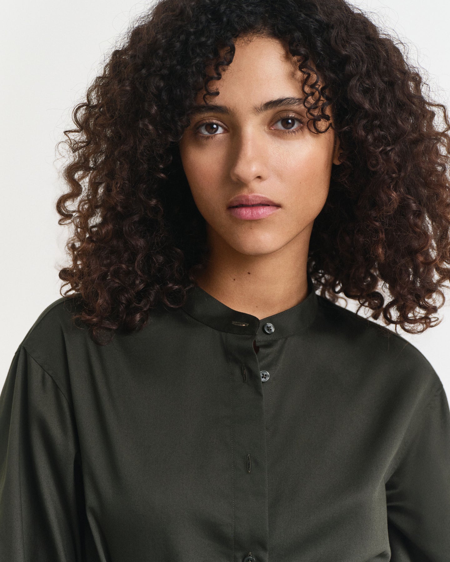 Cotton Satin Ls Dress - Green Lagoon