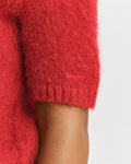 Mohair Blend Ss C-Neck - Ruby Red