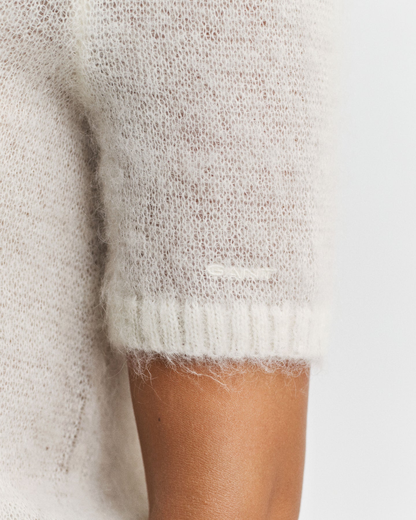 Mohair Blend Ss C-Neck - Krämvit