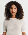 Mohair Blend Ss C-Neck - Krämvit