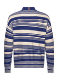 Crafted Stripe Ls Polo - Ultra Blue/ Weathered White