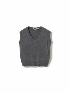 N-Leatrice Knit Vest - Dark Grey Melange