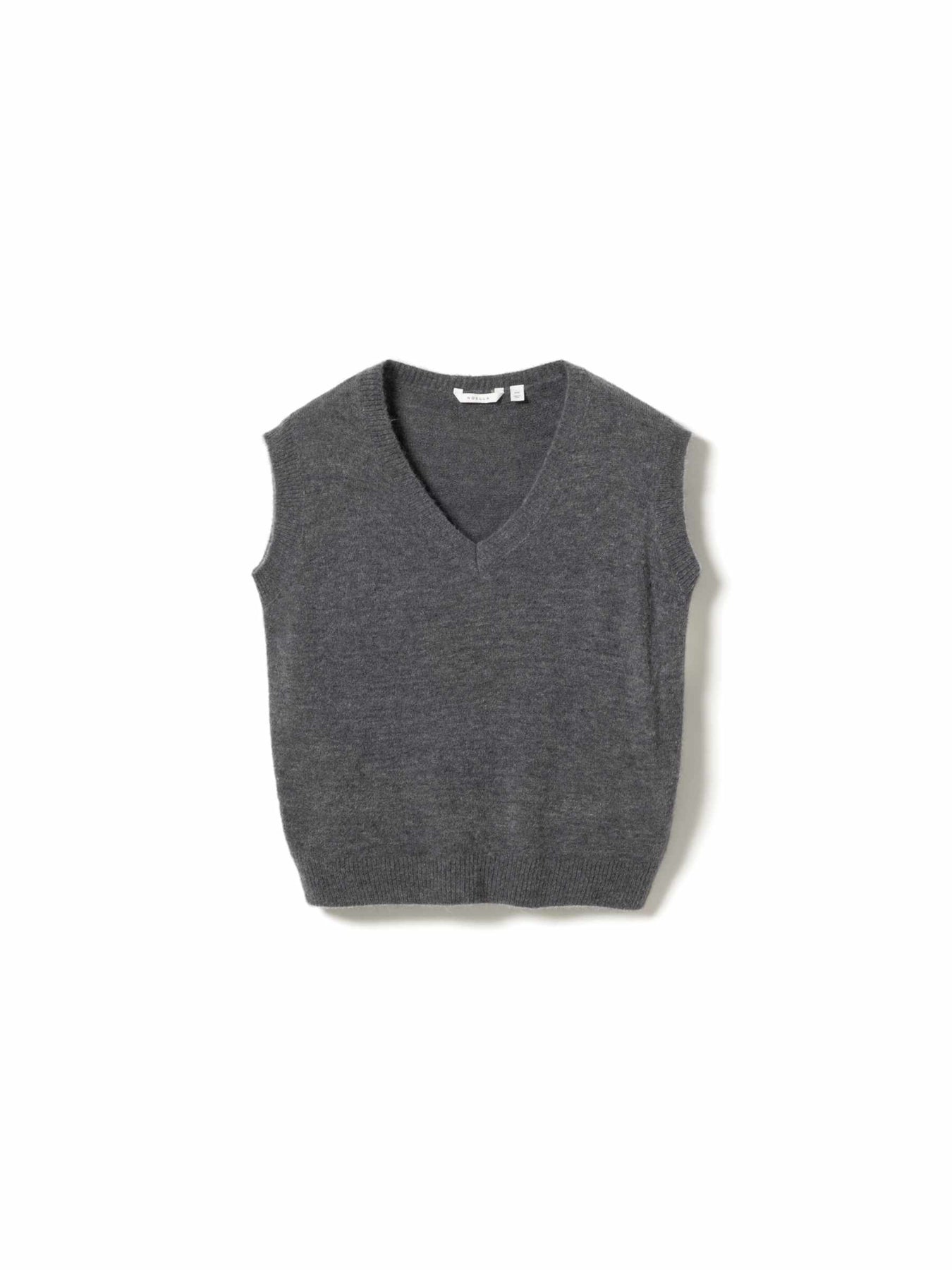 N-Leatrice Knit Vest - Dark Grey Melange