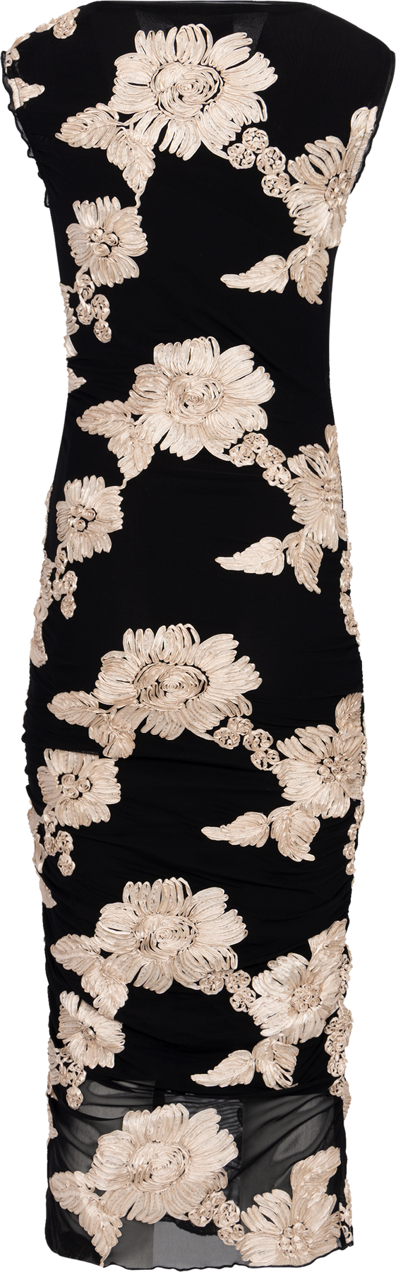 Miraic Mesh Dress - Black Beige Flower