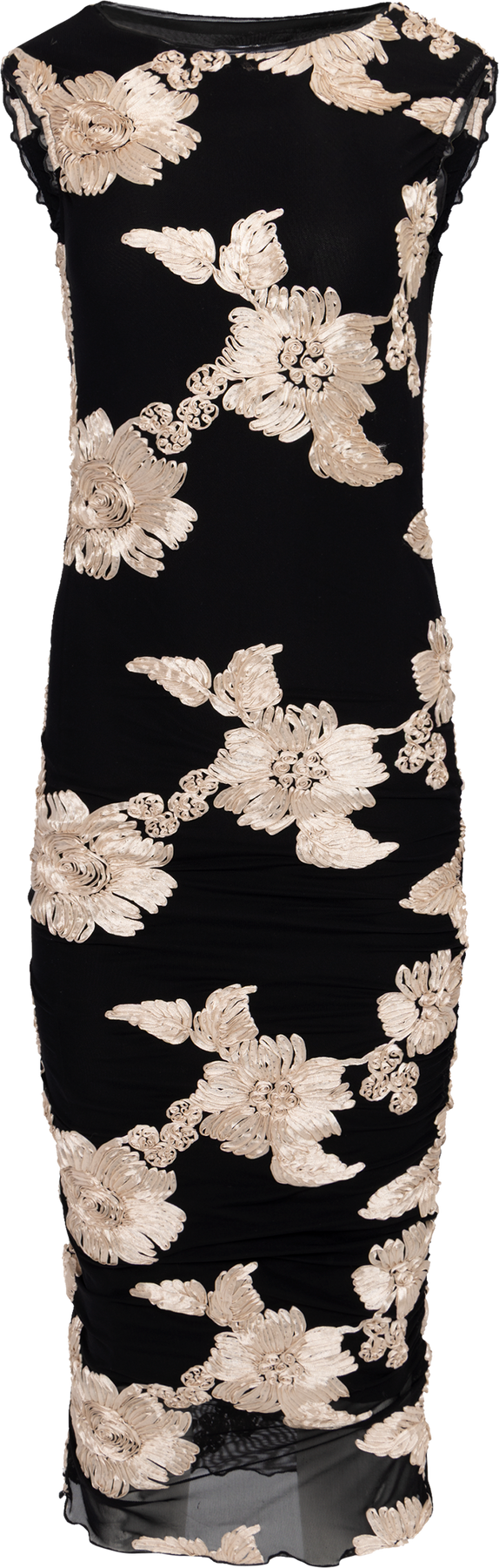 Miraic Mesh Dress - Black Beige Flower