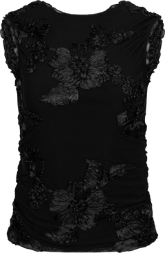 Miraic Mesh Top - Black Flower