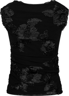 Miraic Mesh Top - Black Flower