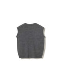 N-Leatrice Knit Vest - Dark Grey Melange