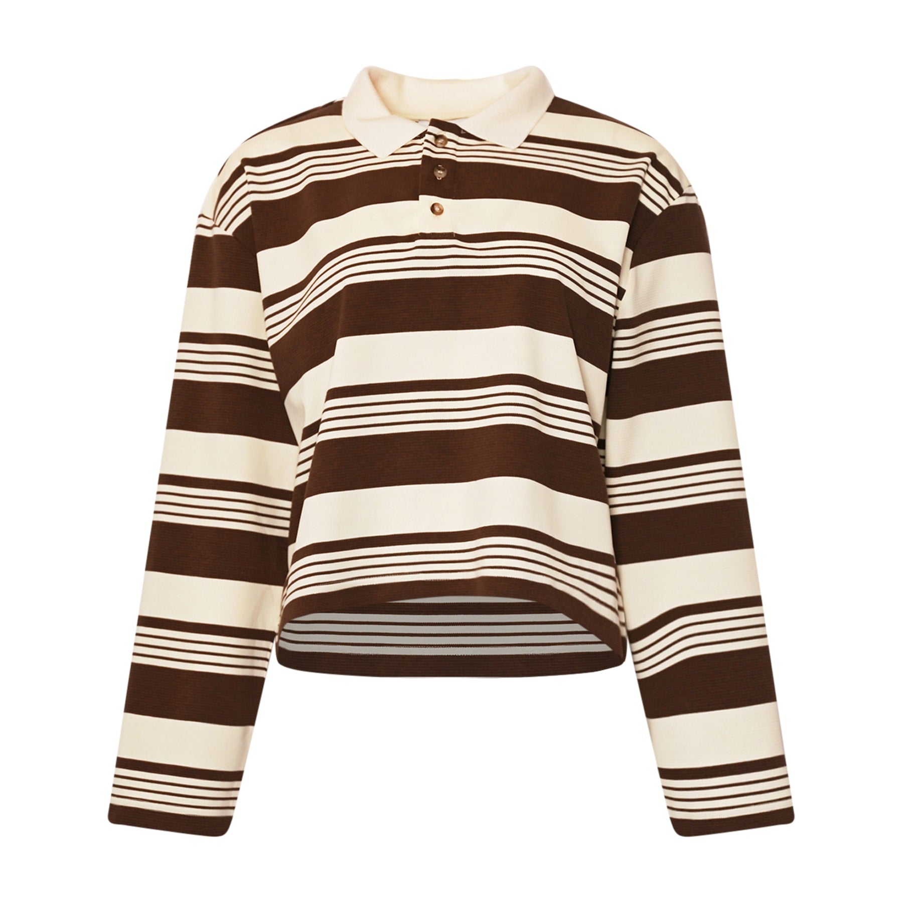 Lynlee Polo - Brown Offwhite Stripe