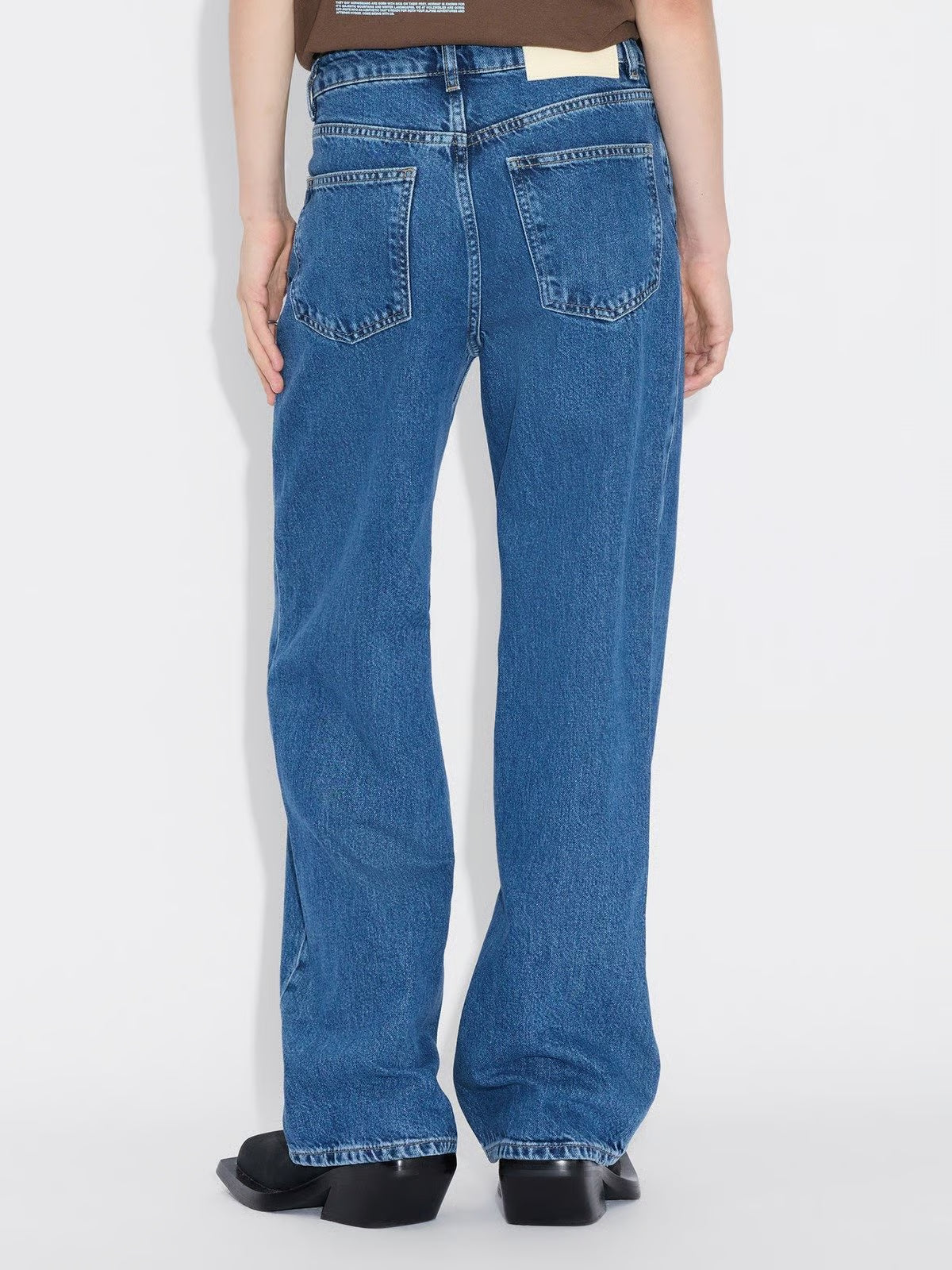 W Wide Jeans - Mid Blue
