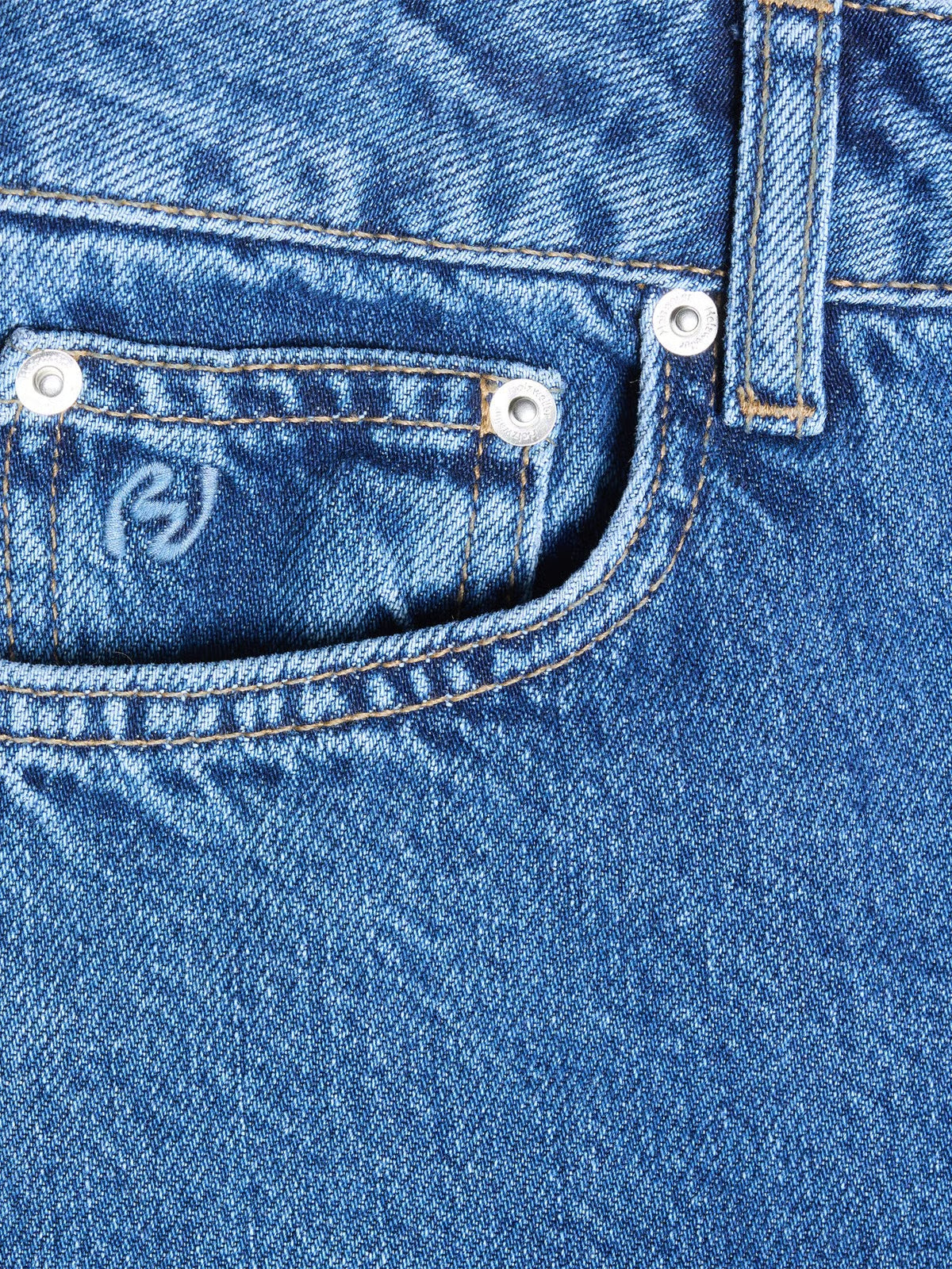 W Wide Jeans - Mid Blue
