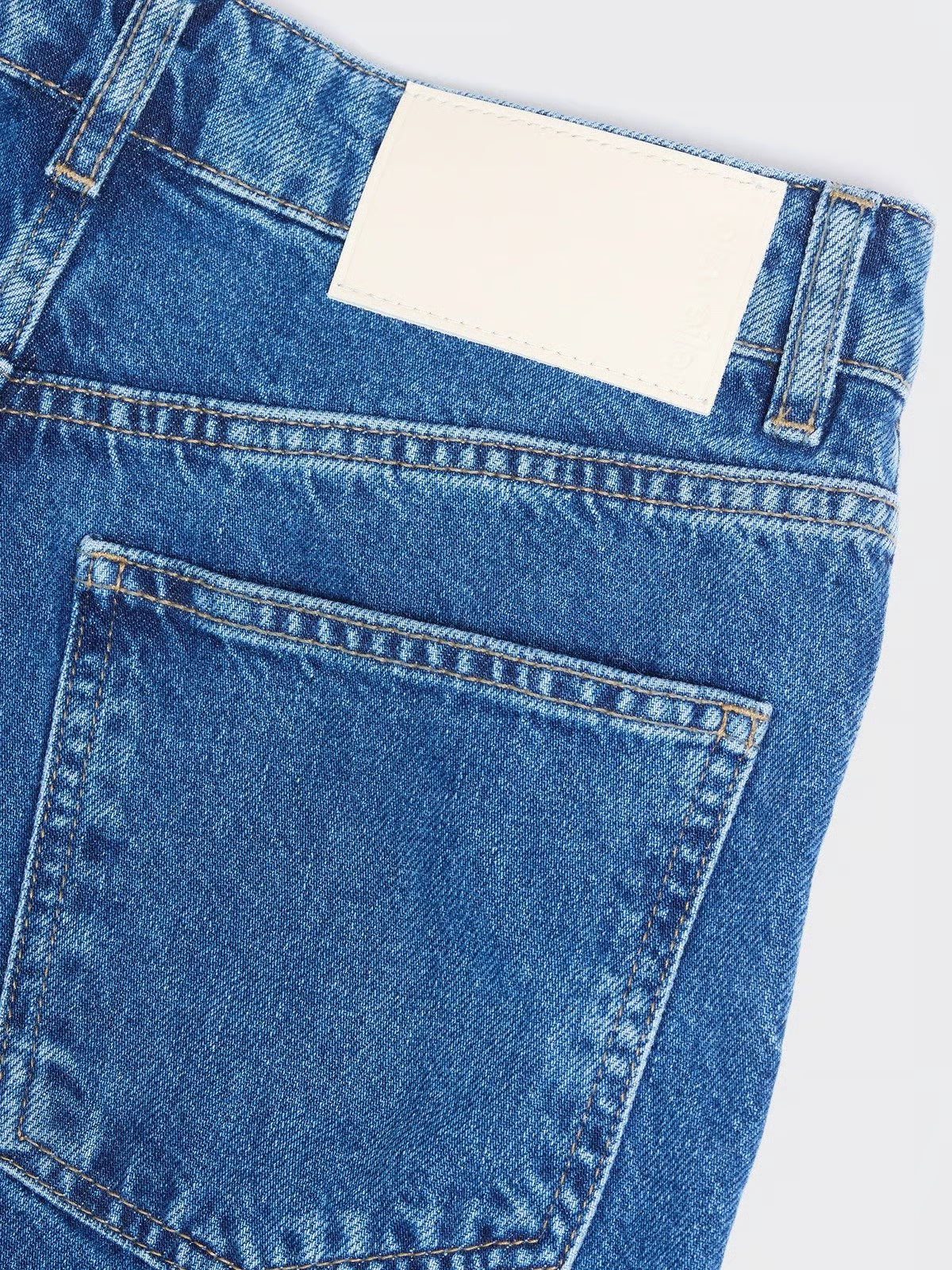 W Wide Jeans - Mid Blue
