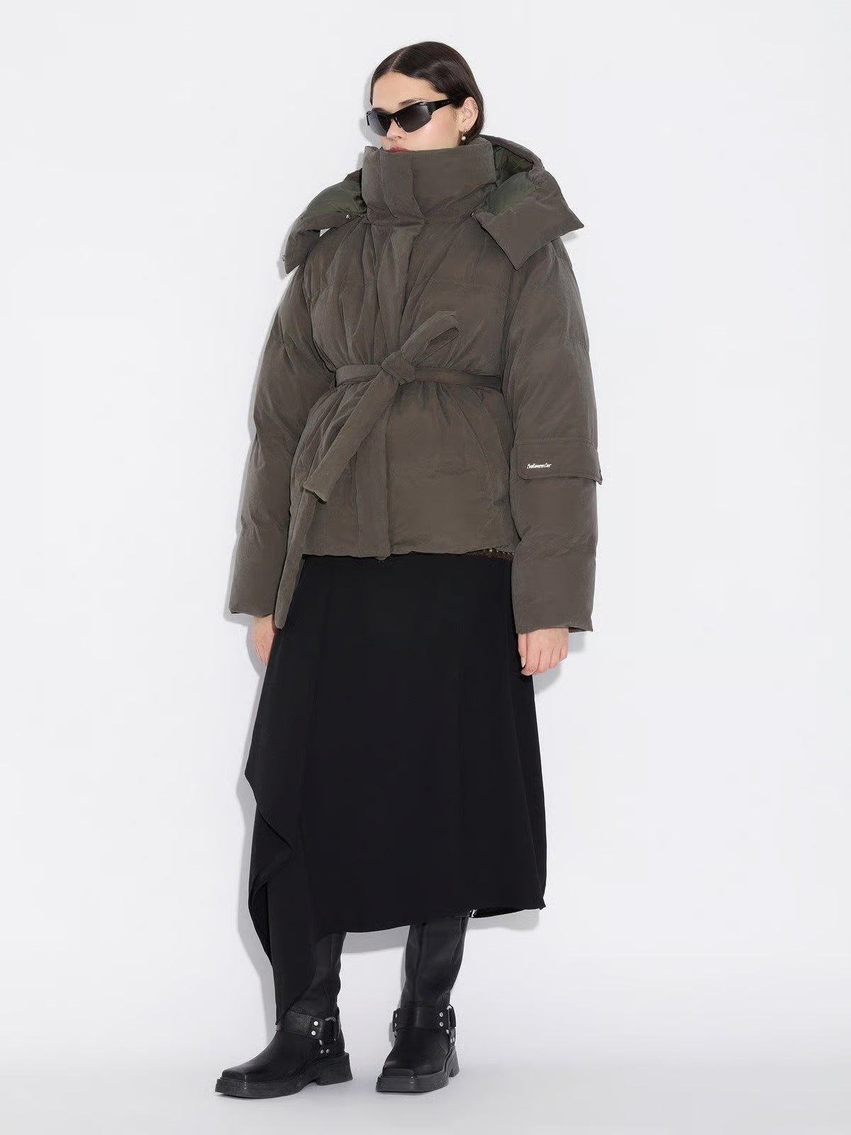 Steilia Brushed Down Jacket - Mörkgrön