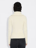 Line Wool Cardigan - Ecru
