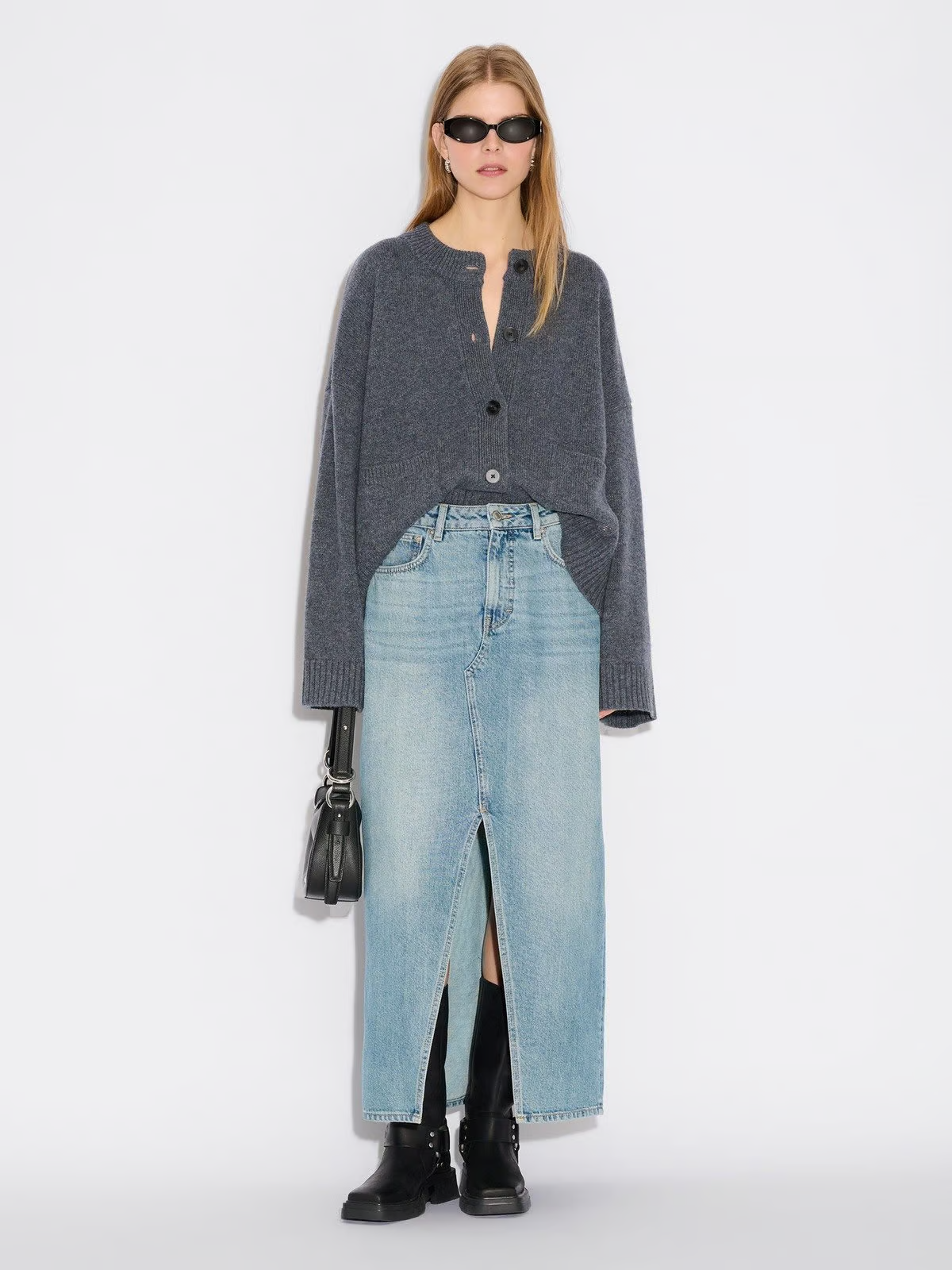 Denim Long Skirt - Ljusblå