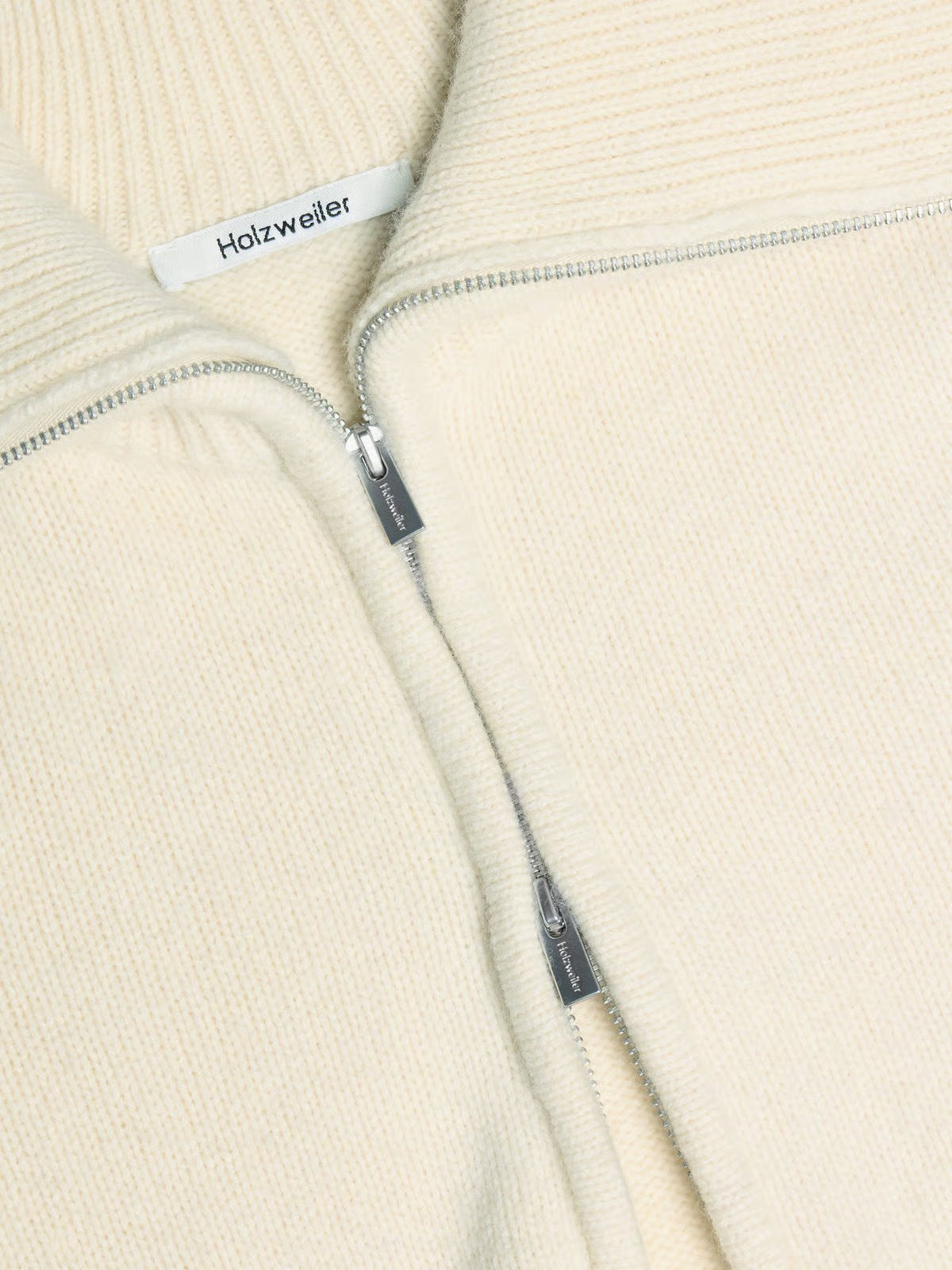 Line Wool Cardigan - Ecru