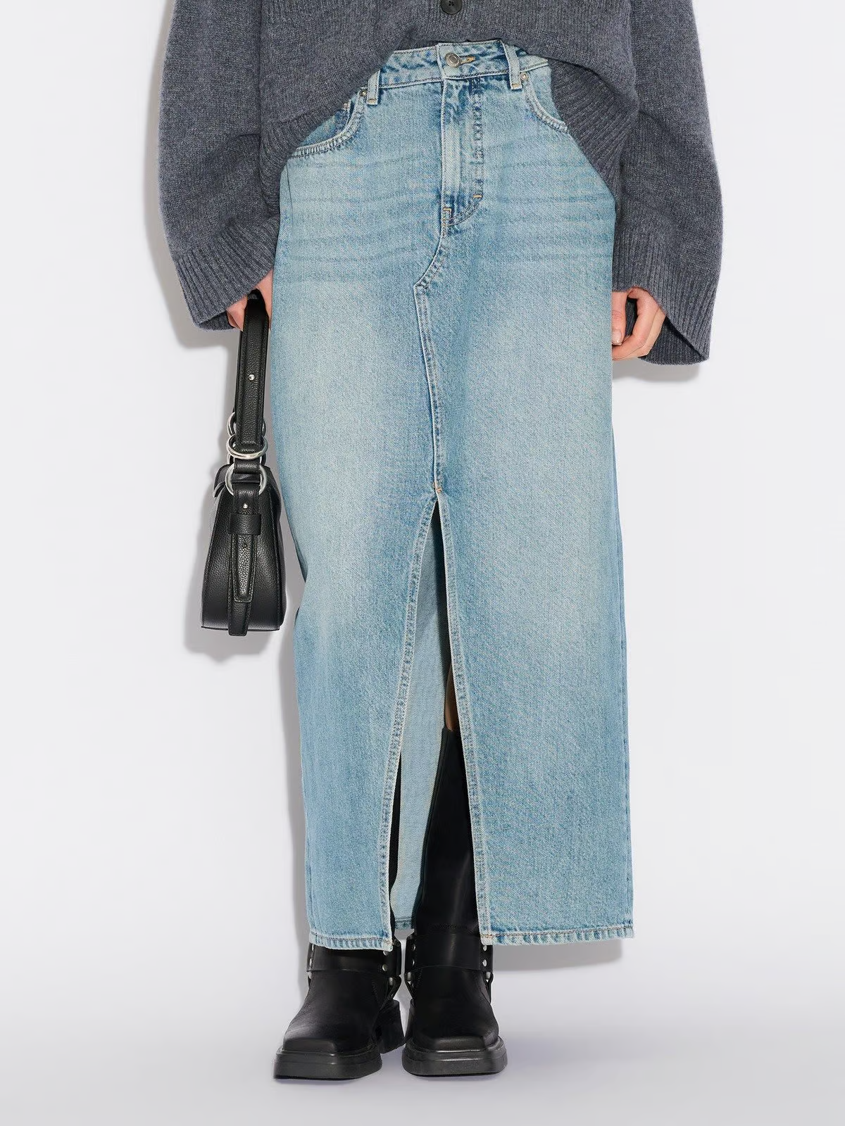 Denim Long Skirt - Ljusblå