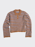 Olivia Wool Polo - Brown Stripe