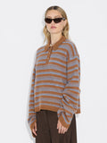 Olivia Wool Polo - Brown Stripe