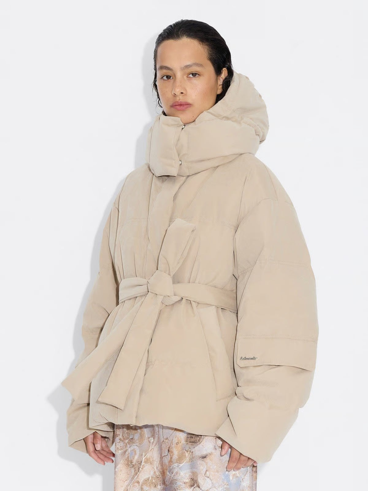 Steilia Brushed Down Jacket - Beige