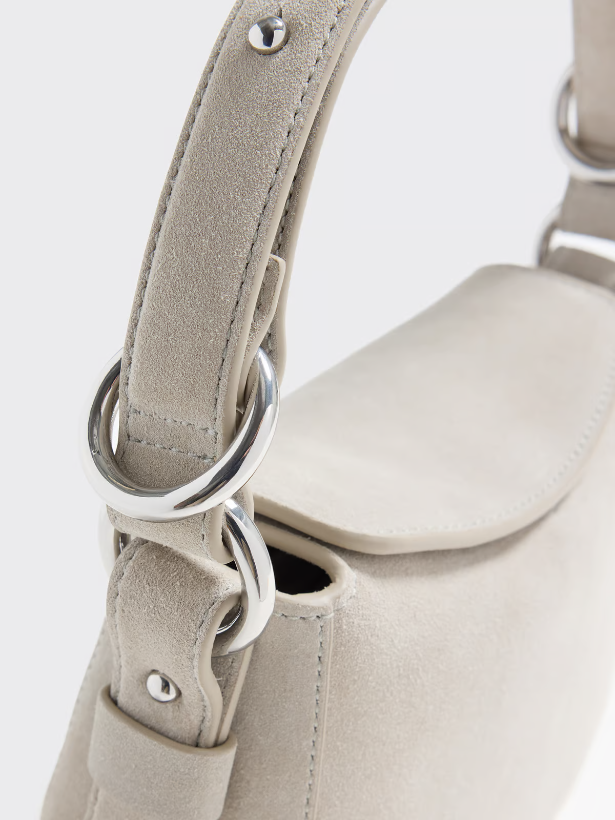 Bud Suede Bag Mini - Ljusgrå