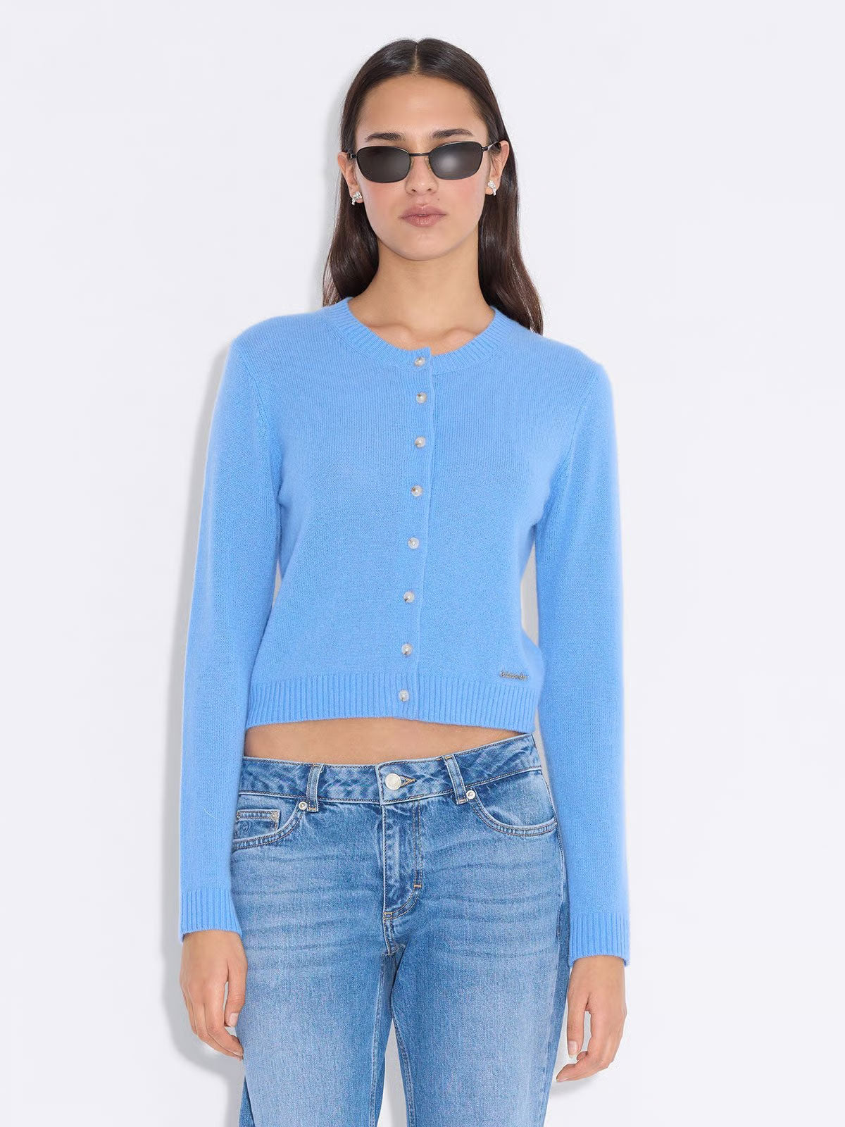 W. Cashmere Cardigan - Blå