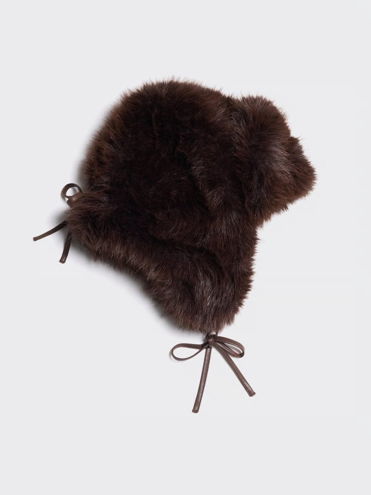 Furry Trapper Hat - Mörkbrun