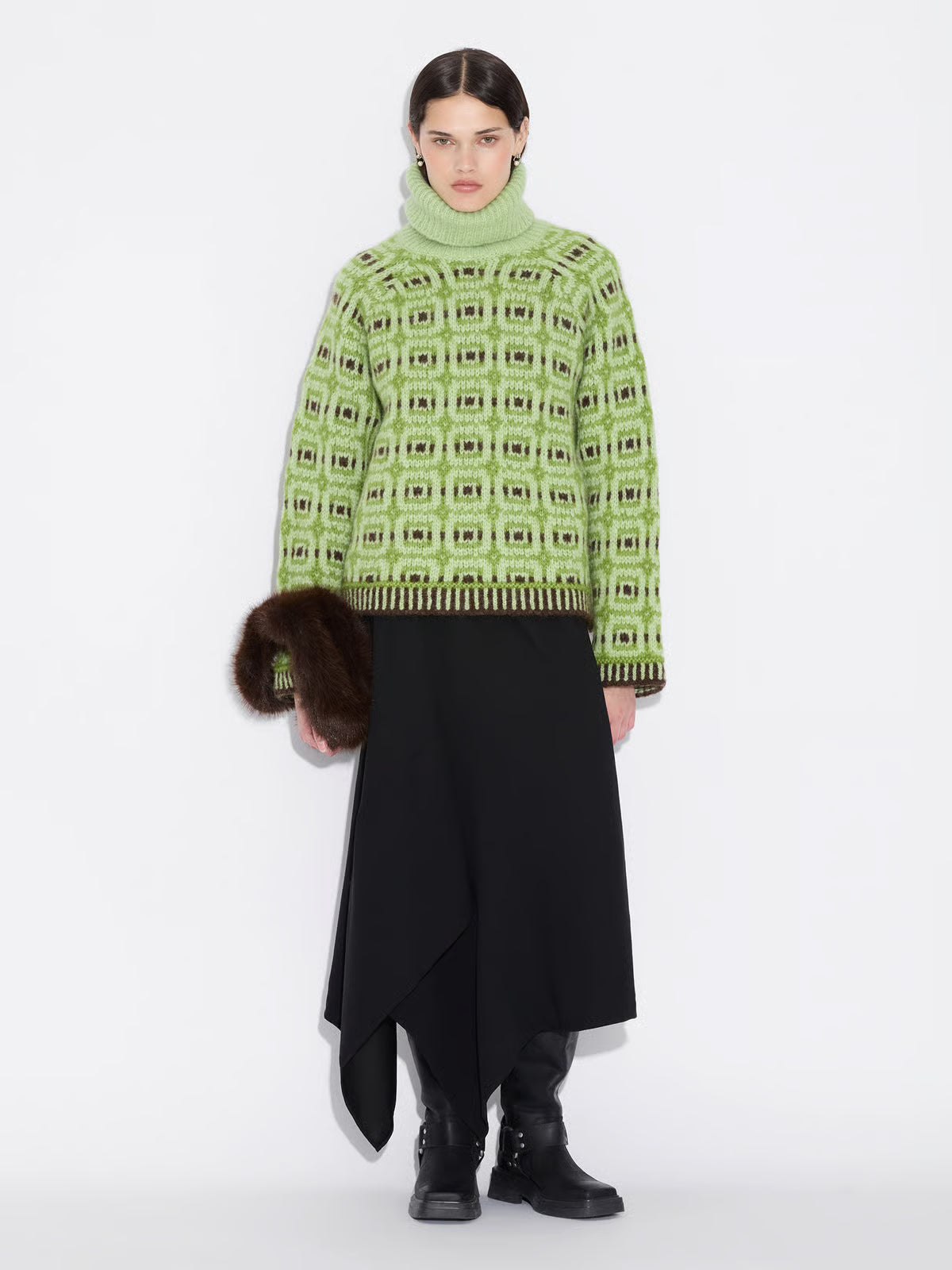 Holzweiler Norwegian Wool Turtleneck - Green Mix