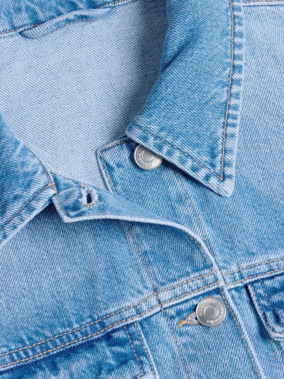 W Cropped Denim Jacket - Ljusblå