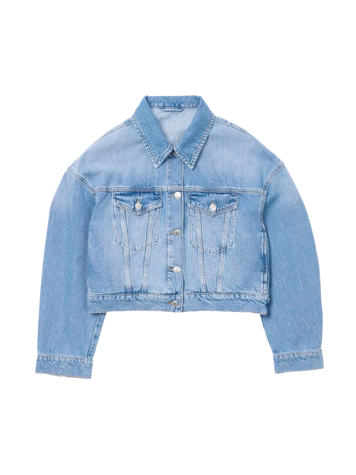 W Cropped Denim Jacket - Ljusblå