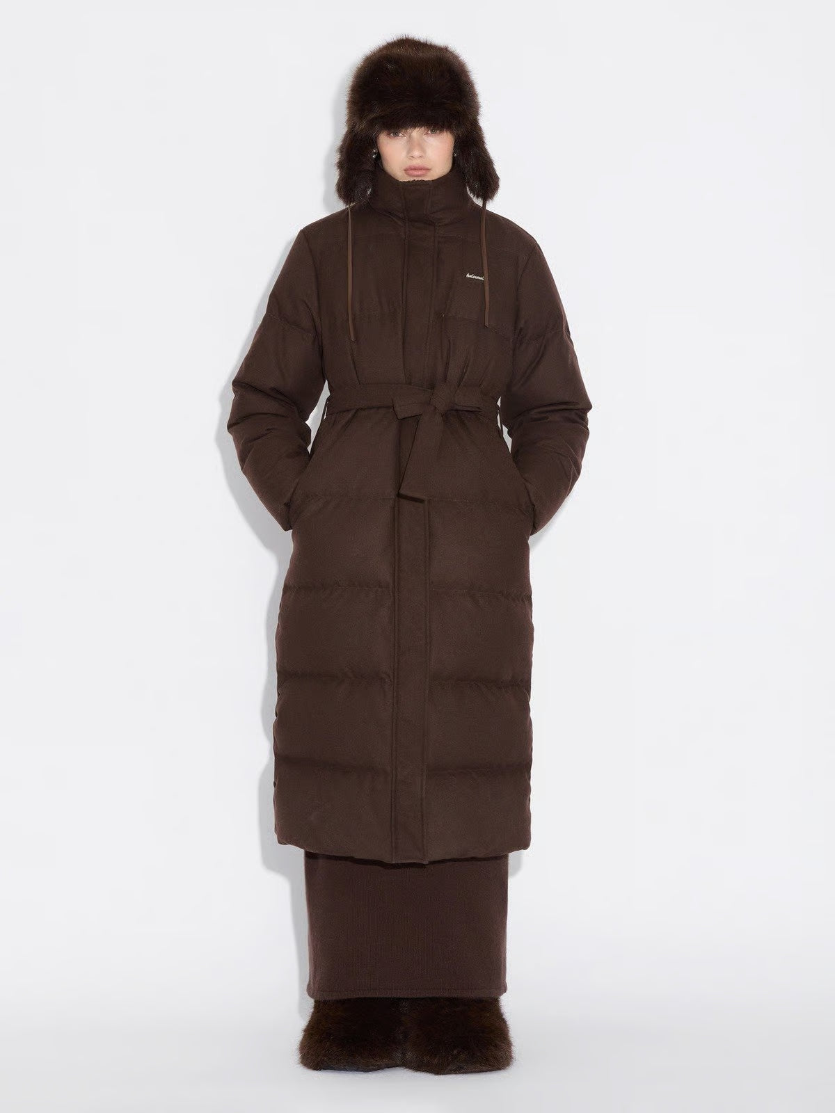 Holzweiler W Tech Wool Down Coat - Mörkbrun