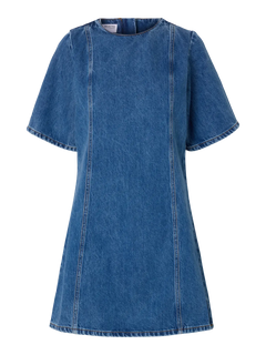 Rie 2/4 Short Dress - Medium Blue Denim