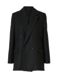 Elin Wool Blend Blazer - Black Herringbone