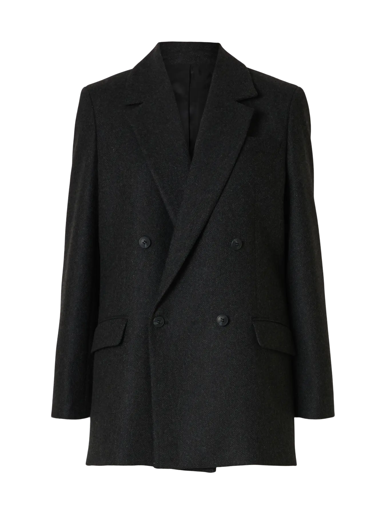 Elin Wool Blend Blazer - Black Herringbone