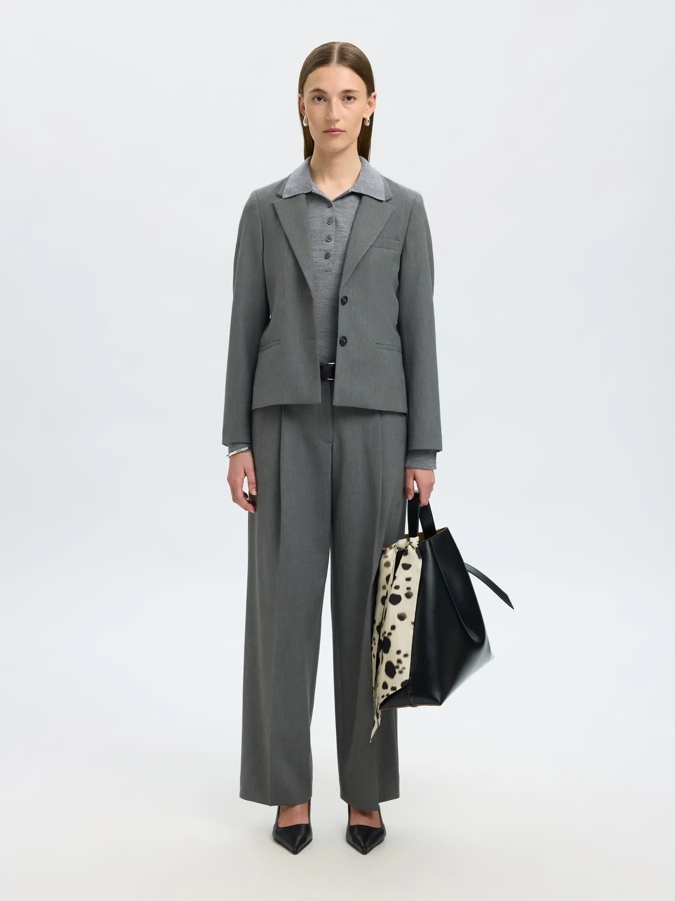 Rita Lano Blazer - Medium Grey Melange