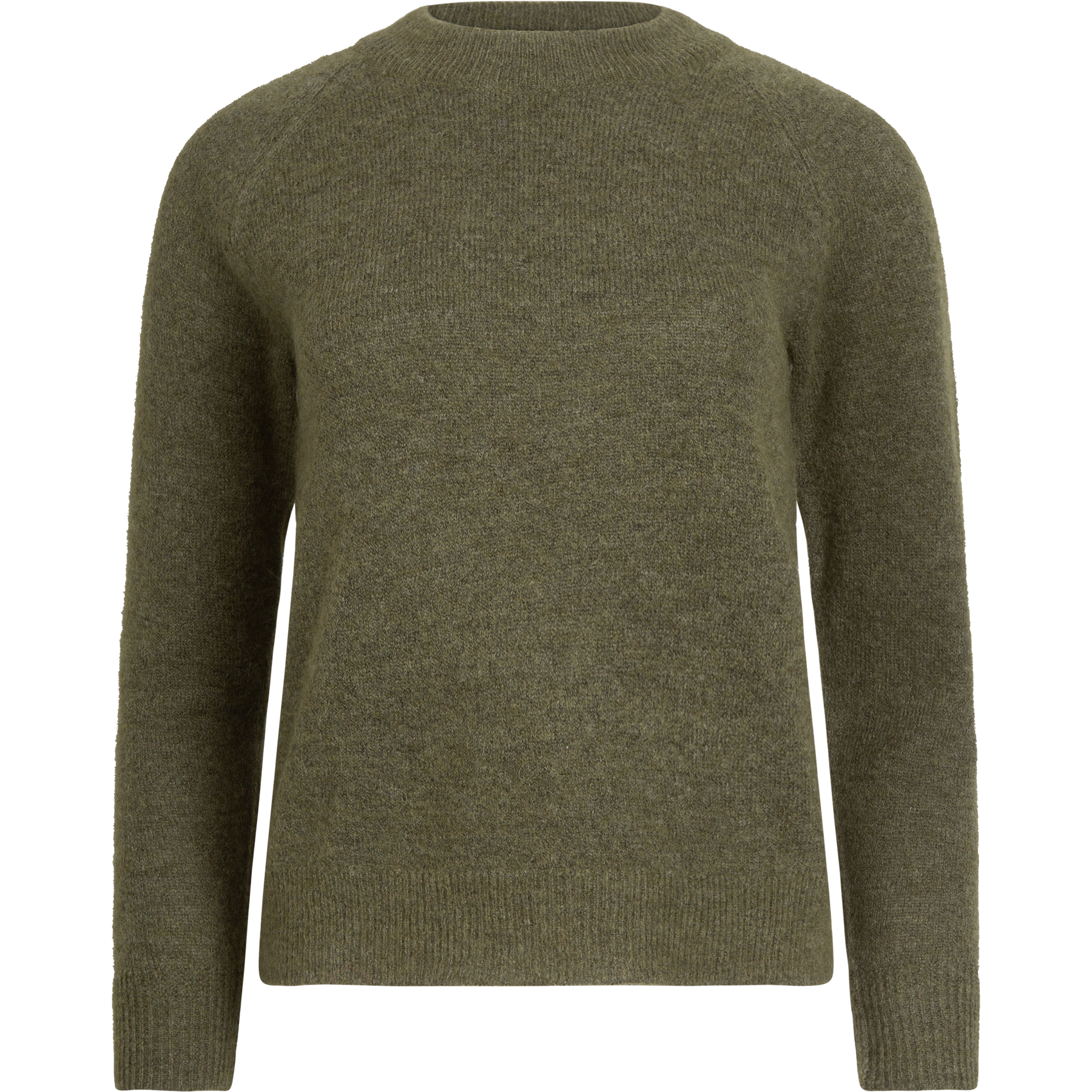 Lulu Ls Knit O-Neck - Dusky Green