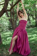 Violette Bubble Hem Maxi Dress - Deep Magenta
