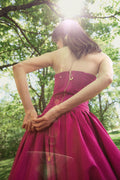 Violette Bubble Hem Maxi Dress - Deep Magenta