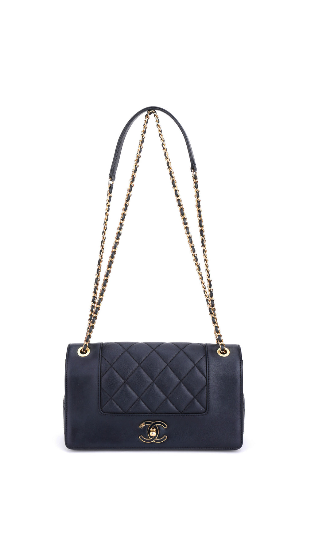 Chanel Mademoiselle Flap Bag Medium - Mörkblå