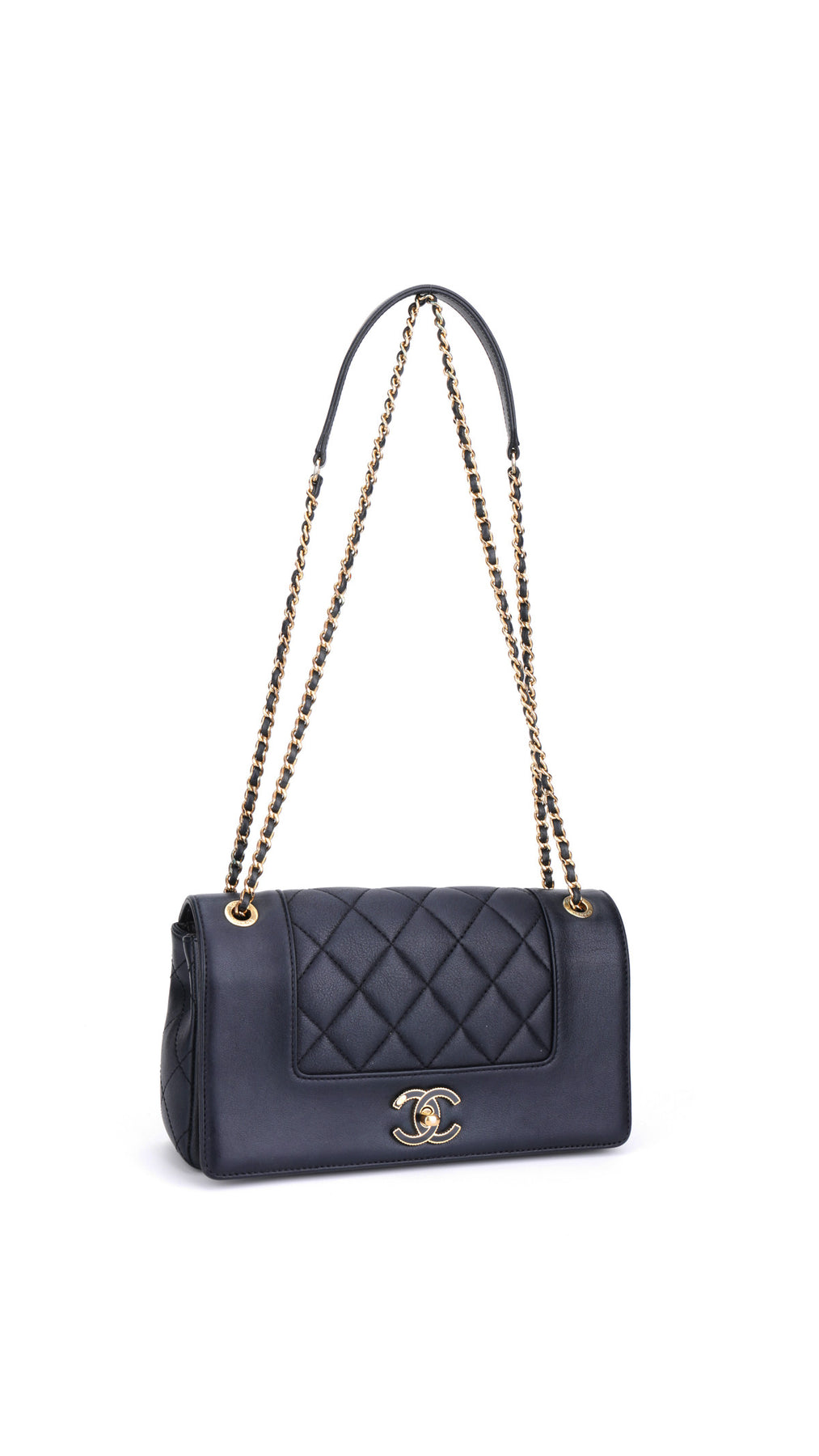 Chanel Mademoiselle Flap Bag Medium - Mörkblå