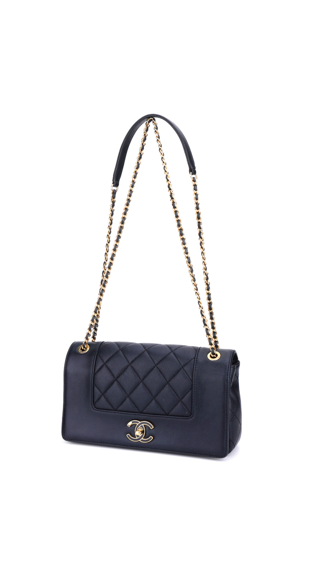 Chanel Mademoiselle Flap Bag Medium - Mörkblå